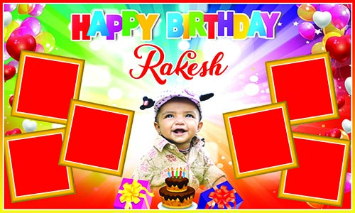 birthday banner with photo frame